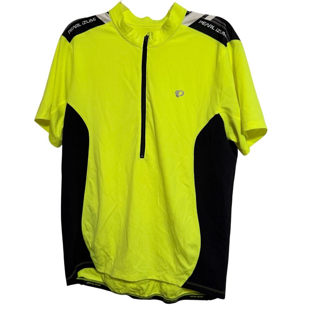 Men’s pearl Izumi bright yellow cycling jersey sz XXL biking activewear reflectv